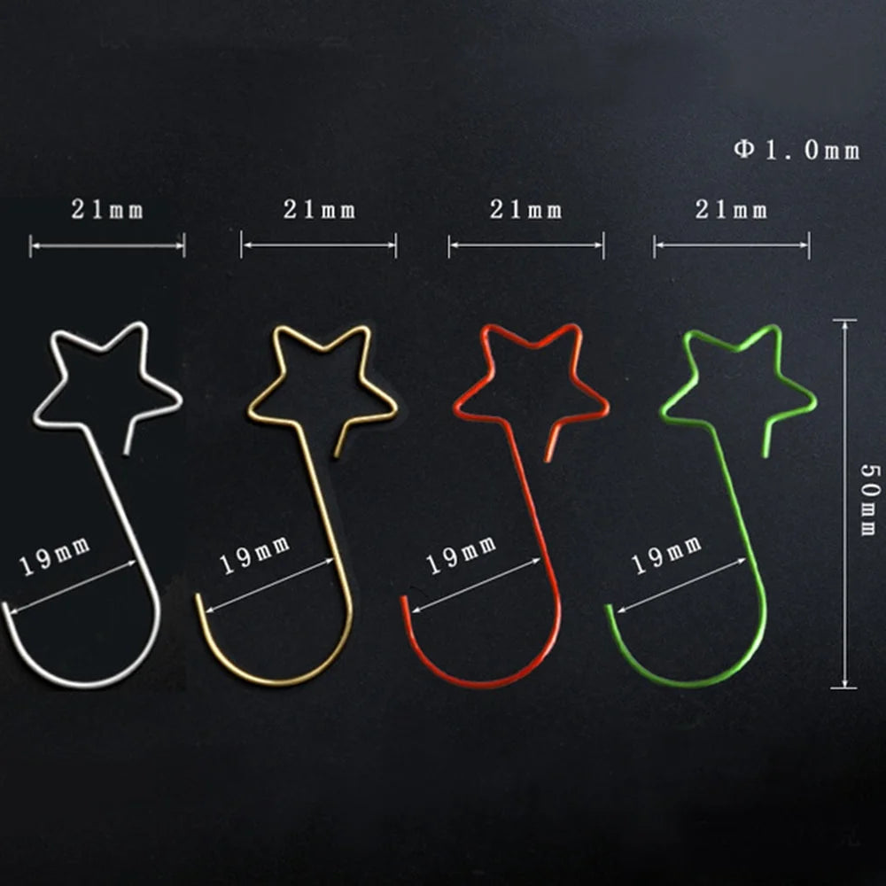 10Pcs Christmas Metal Star S-Hooks Tree Wreath Ornaments