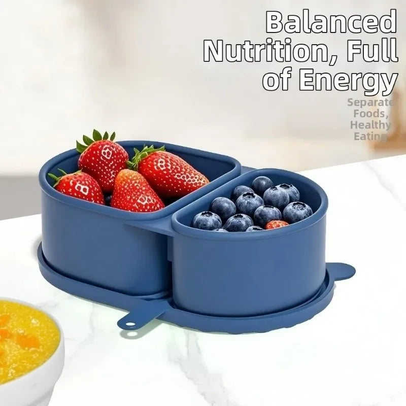 Silicone Lunch Box Double Compartment Snack Container | Nixie