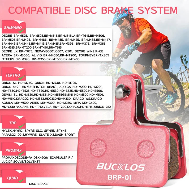 BUCKLOS MTB Disc Brake Pads – Shimano B01S B03S B05S Compatible MTB Disc Brake Pads Nixie