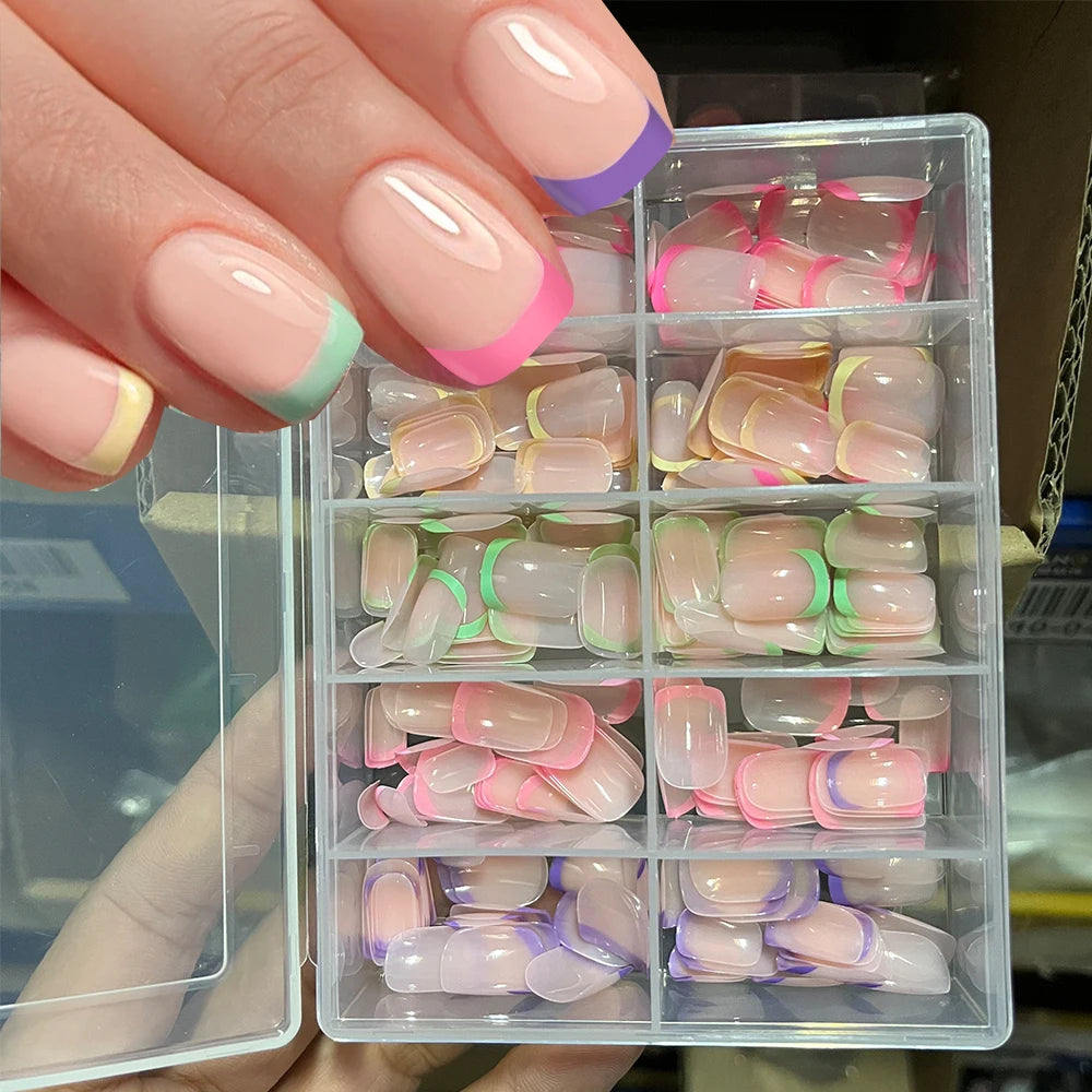 240/120Pcs French Square Press On Nails Full Cover Nail Tips Press On Nails Nixie