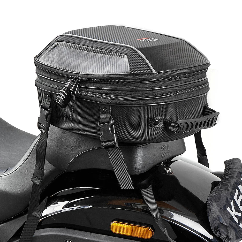 KEMITOUR EVA Motorcycle Tail Bag with Combination Lock Motorcycle Tail Bag Nixie Black