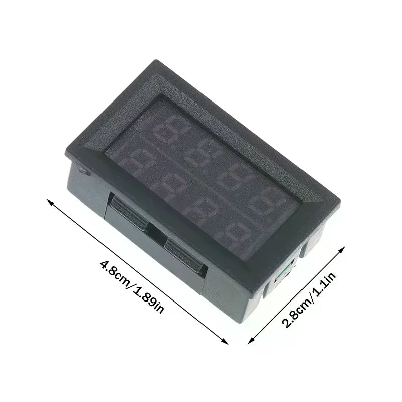 Mini Digital Voltmeter Ammeter DC 100V 10A Dual LED Display