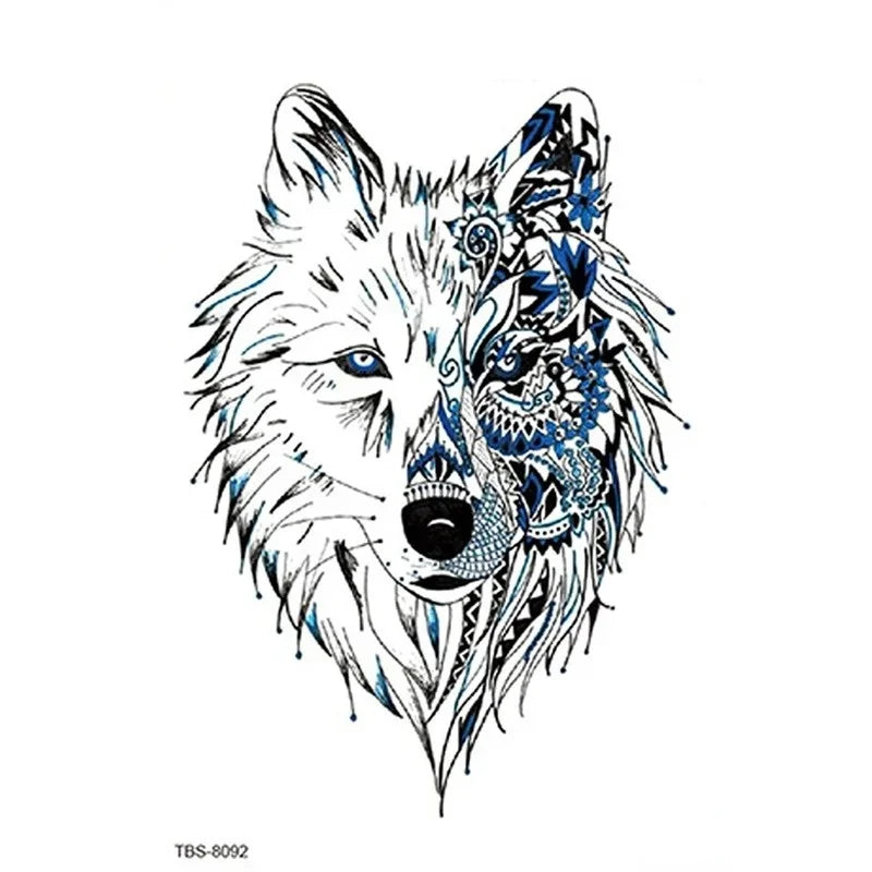 Animal Temporary Tattoo Stickers – Whale Deer Panda Black Line Temporary Tattoo Sticker Nixie