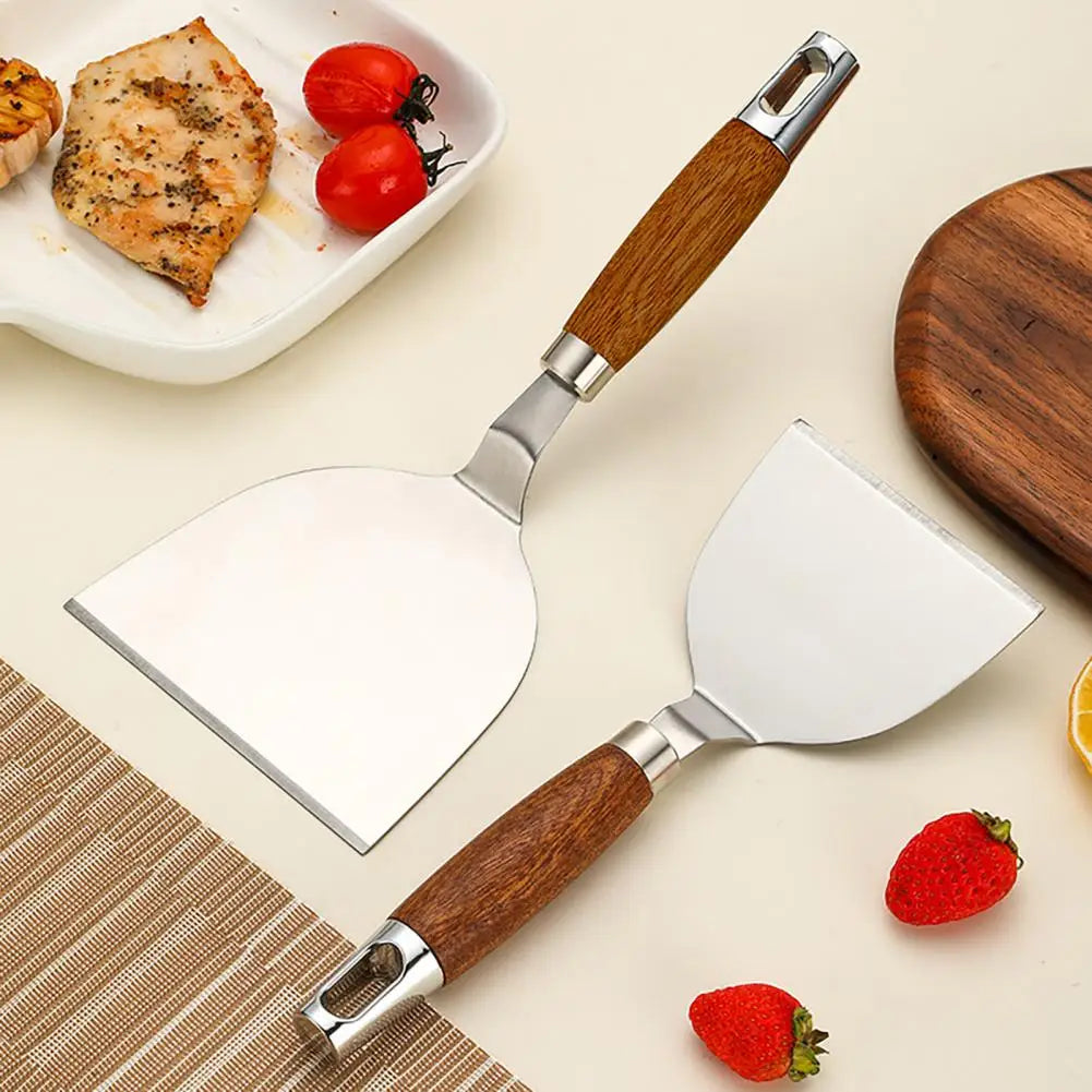 Wooden Handle Stainless Steel Spatula Turner – BBQ & Teppanyaki