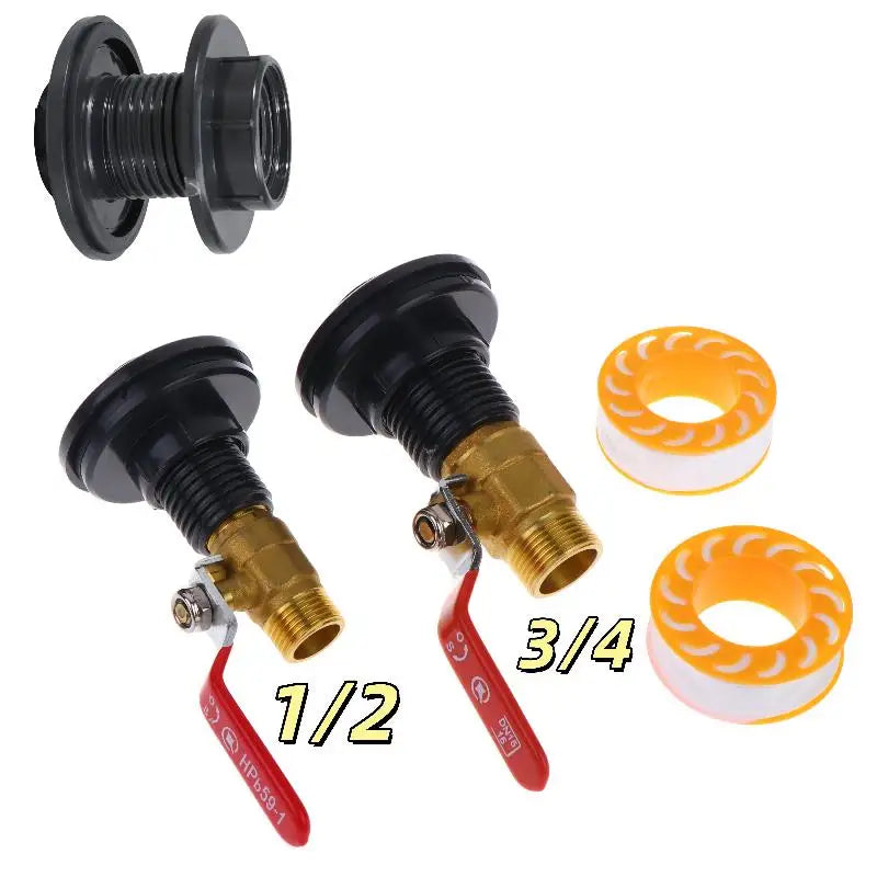 PVC Rain Barrel Spigot Kit with Copper Alloy Ball Valve Faucet Rain Barrel Spigot Kit Nixie