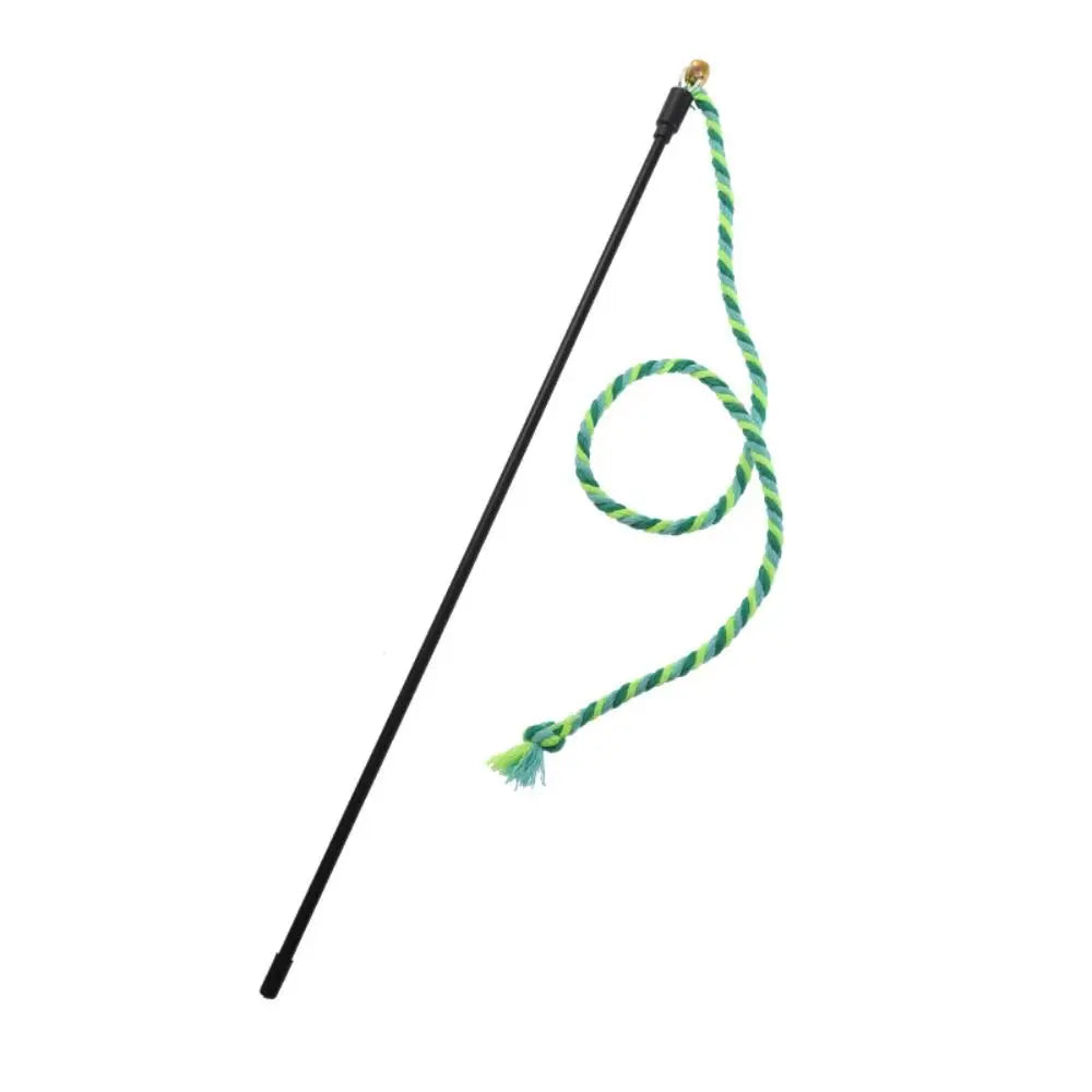 Cat Wand Toy with Bell – Bite-Resistant Cotton Rope Teaser Cat Wand Toy Nixie