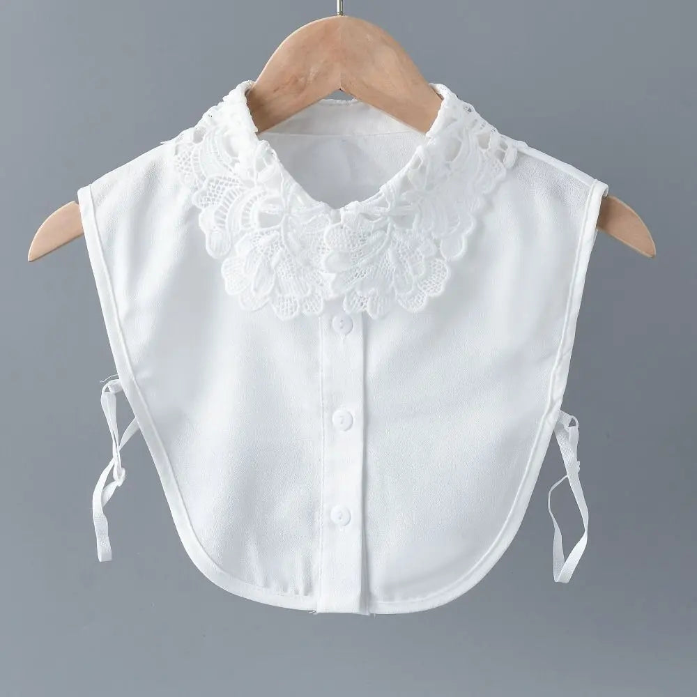 Detachable Lace Fake Collar White Black – Women's Fashion Detachable Lace Collar Nixie