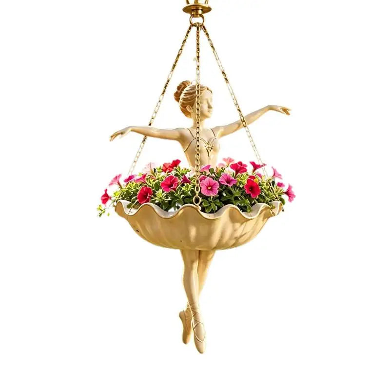 Resin Ballet Dancer Hanging Planter – UV Resistant Ballerina Pot Hanging Planter Nixie