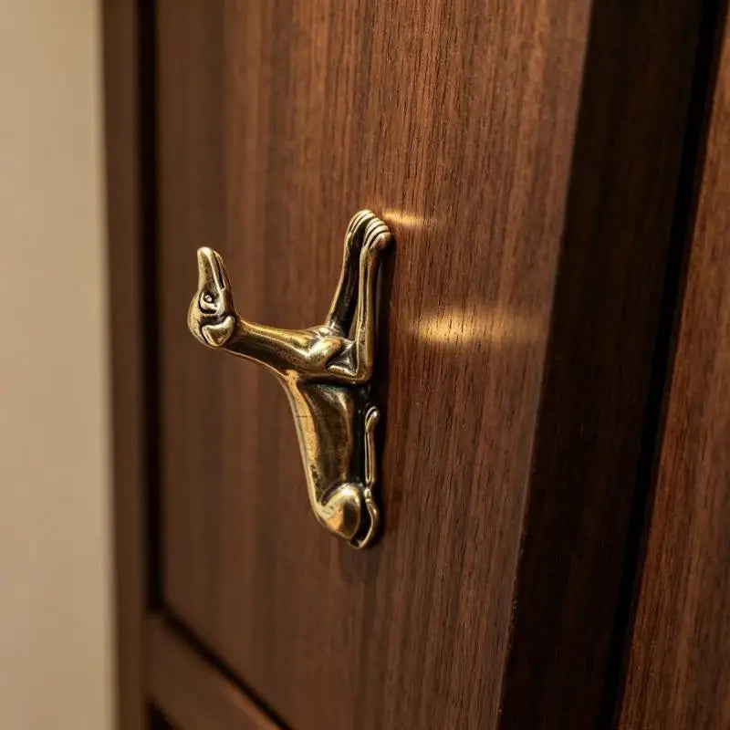 Solid Brass Seal Cabinet Knob – Vintage Antique Brass Finish Cabinet Drawer Knob Nixie