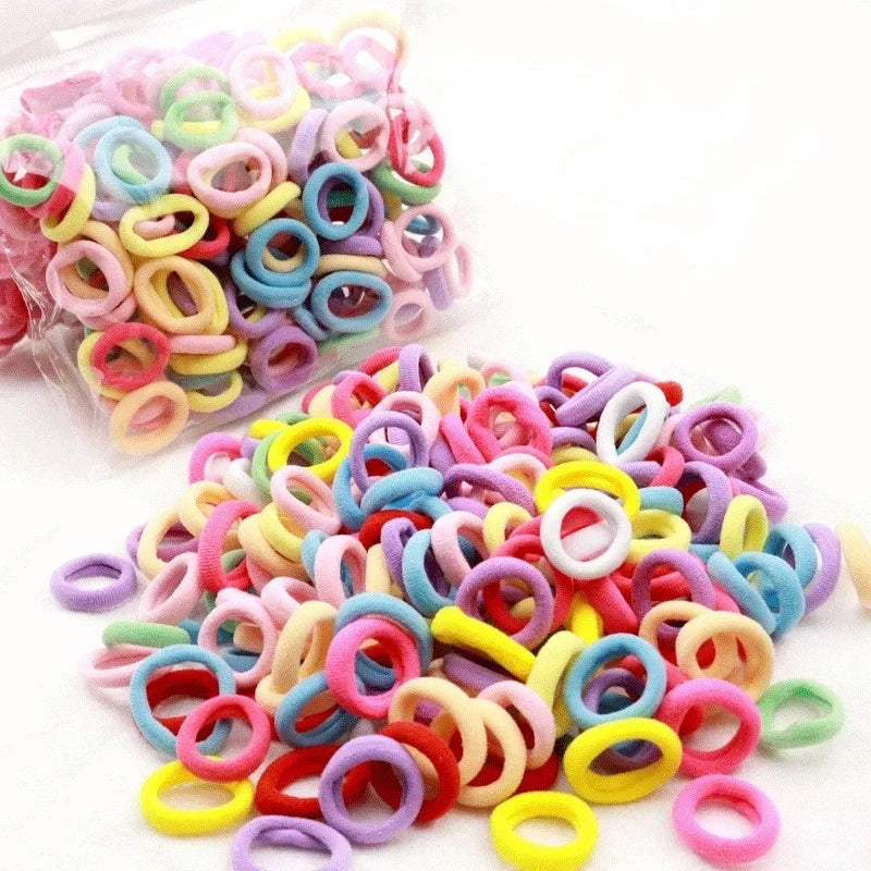 100PCS Colorful Nylon Elastic Hair Bands for Women & Girls Elastic Hair Bands Nixie