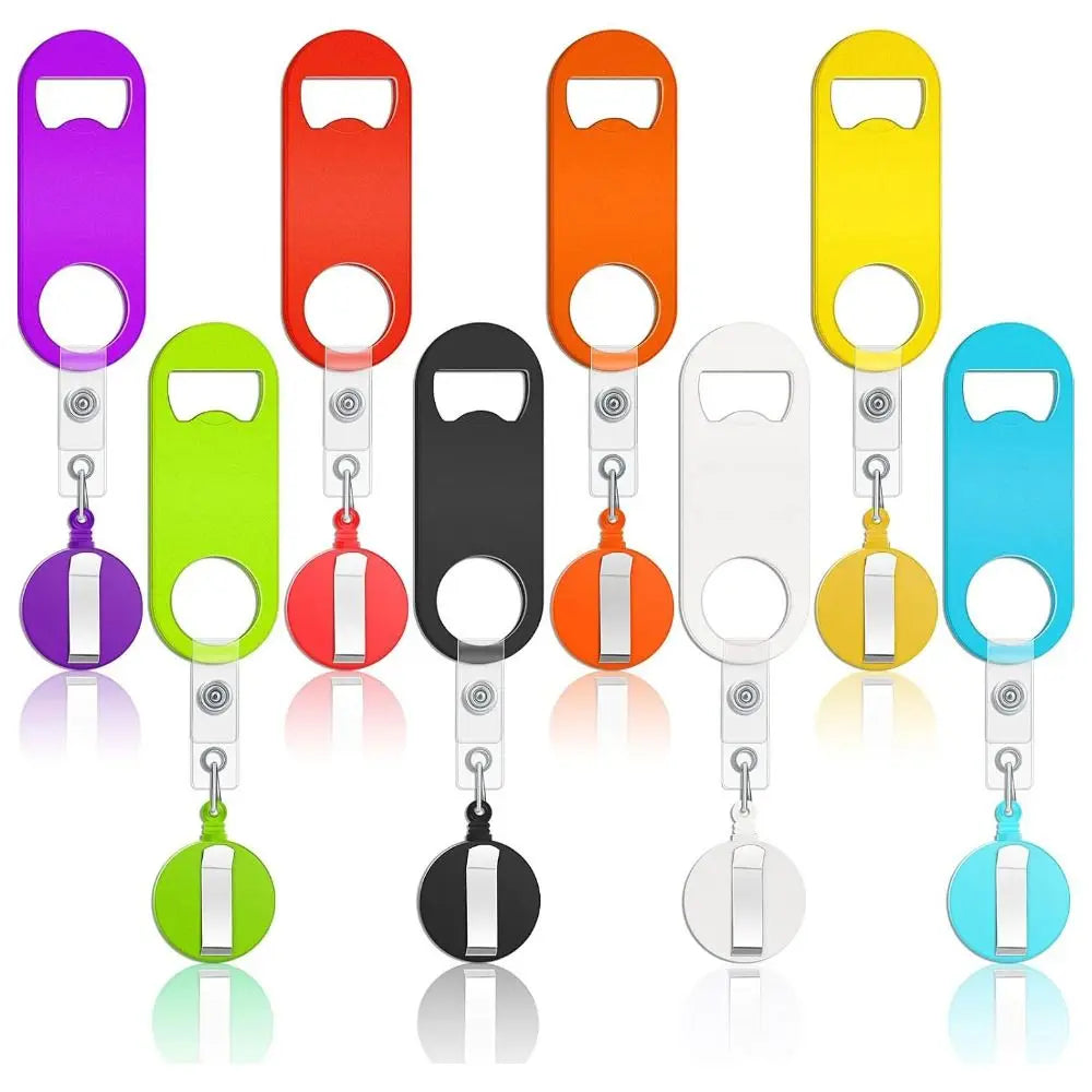 Retractable Stainless Steel Bottle Opener 360° Rotating Badge Reel Bottle Opener Nixie