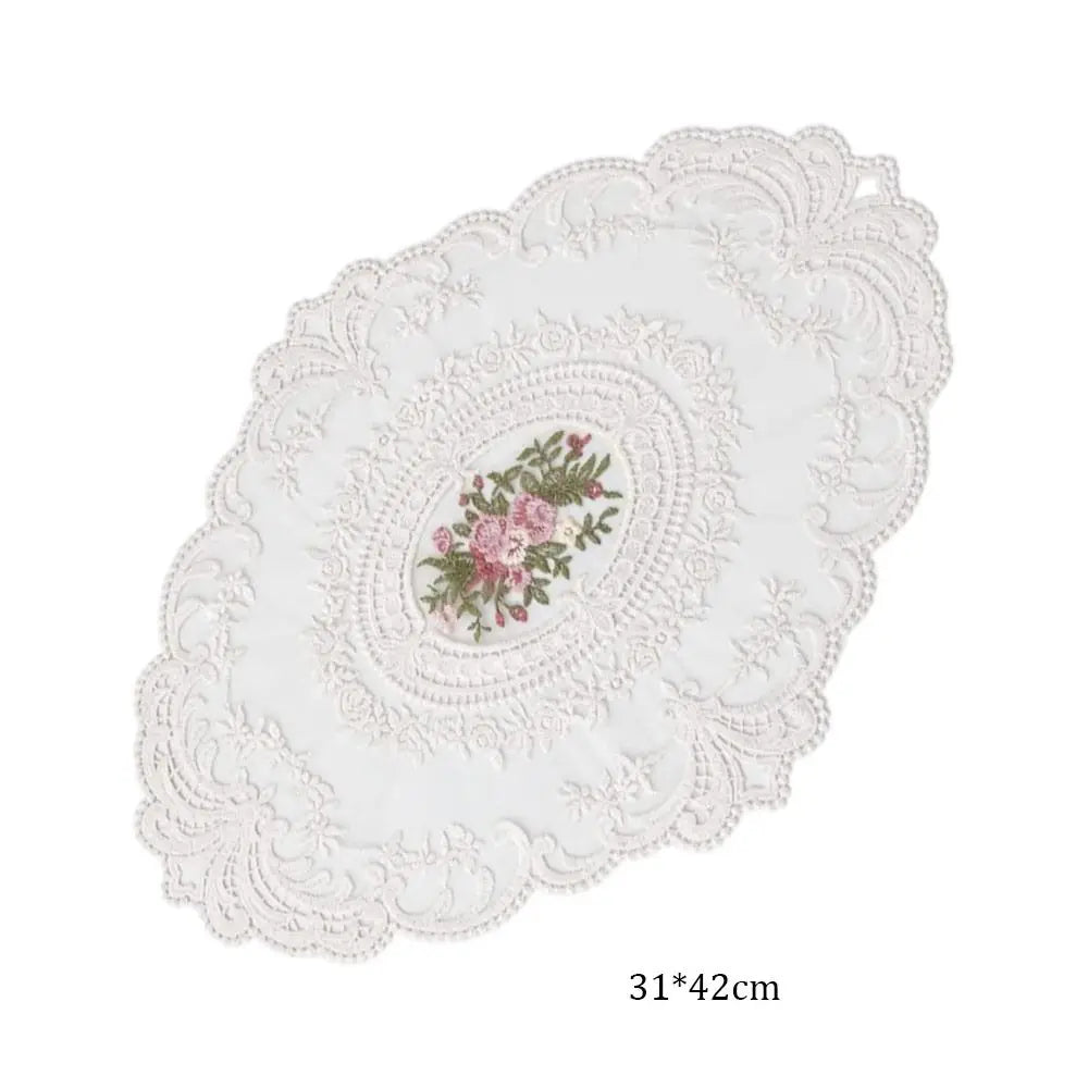 Lace Embroidered Cloth Coaster – Wedding & Home Table Décor Lace Table Coaster Nixie