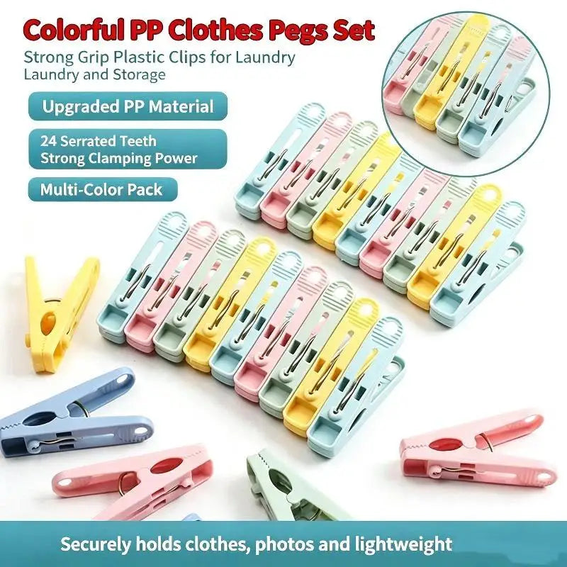 Colorful Windproof Clothes Pegs – 16/20 Pack Laundry Clips Laundry Clothes Pegs Nixie