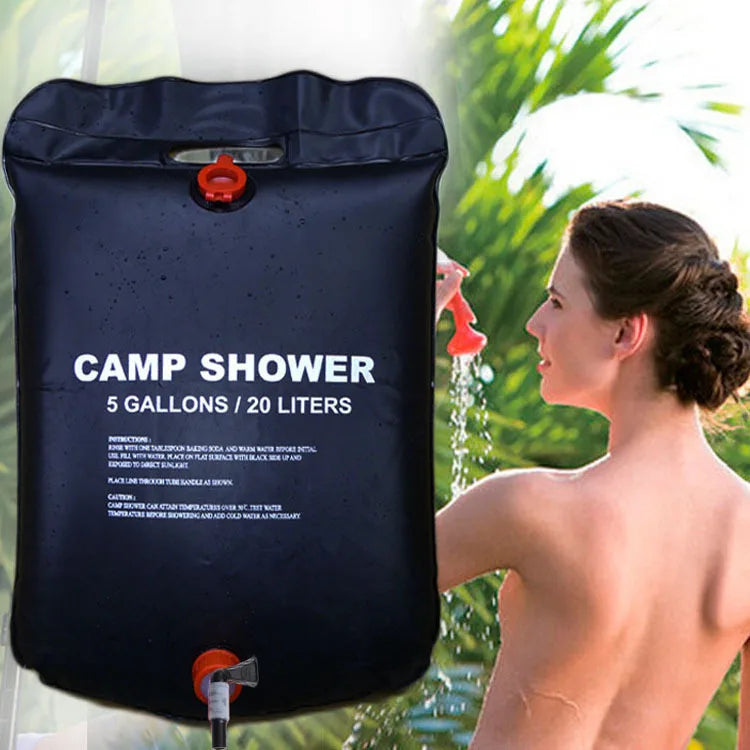 Portable 20L Camping Shower Water Bag for Hiking & Outdoors Camping Shower Bag Nixie black