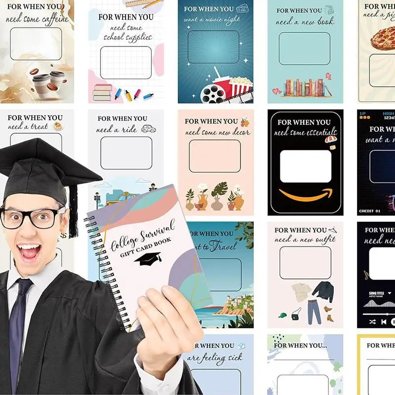 College Survival Gift Card Book | Graduation Cash Holder Gift Card Booklet Nixie