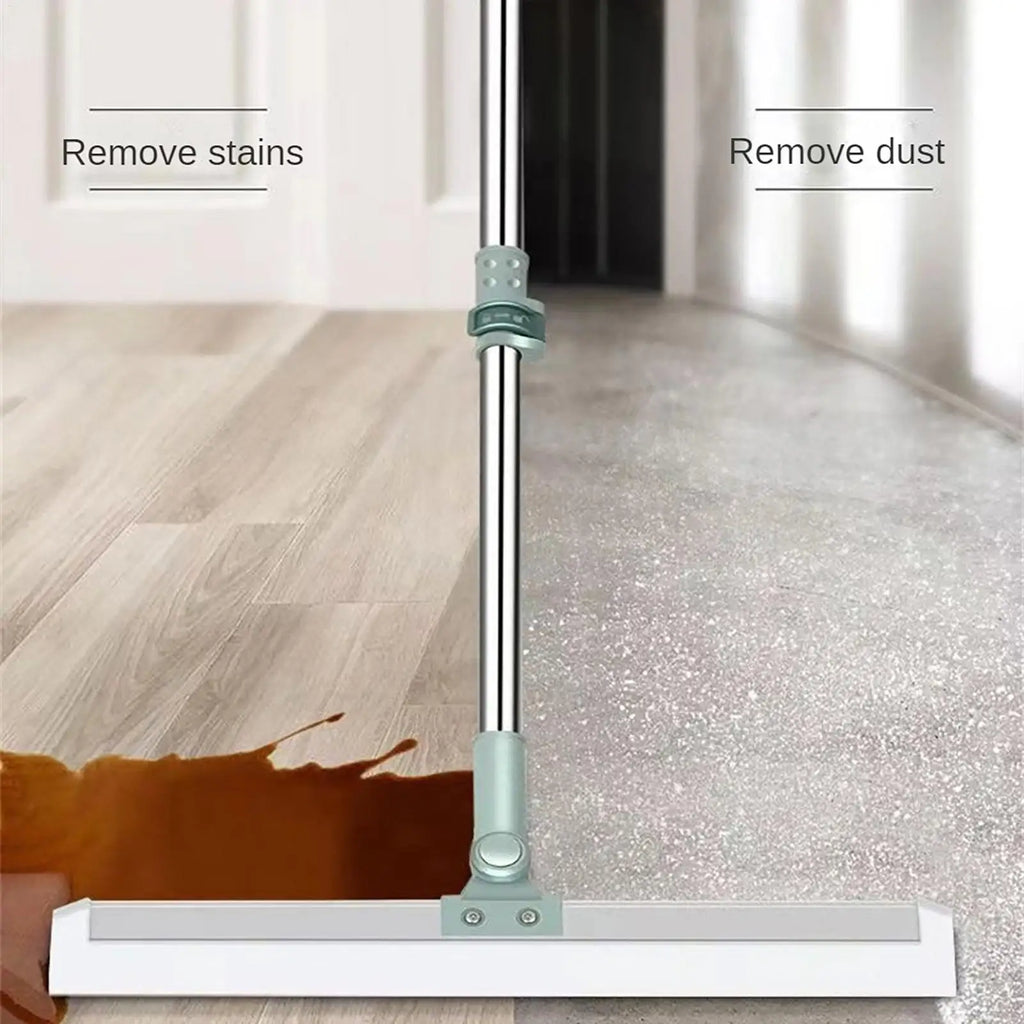 Silicone Floor Scrub Broom with Squeegee & Telescopic Handle