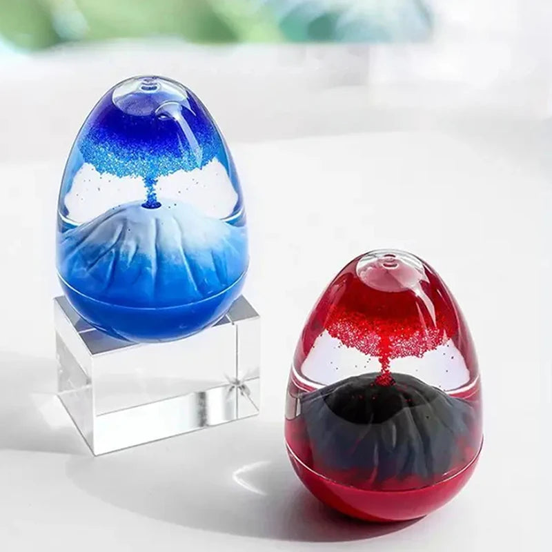 Volcanic Eruption Liquid Hourglass Timer Acrylic Ornament