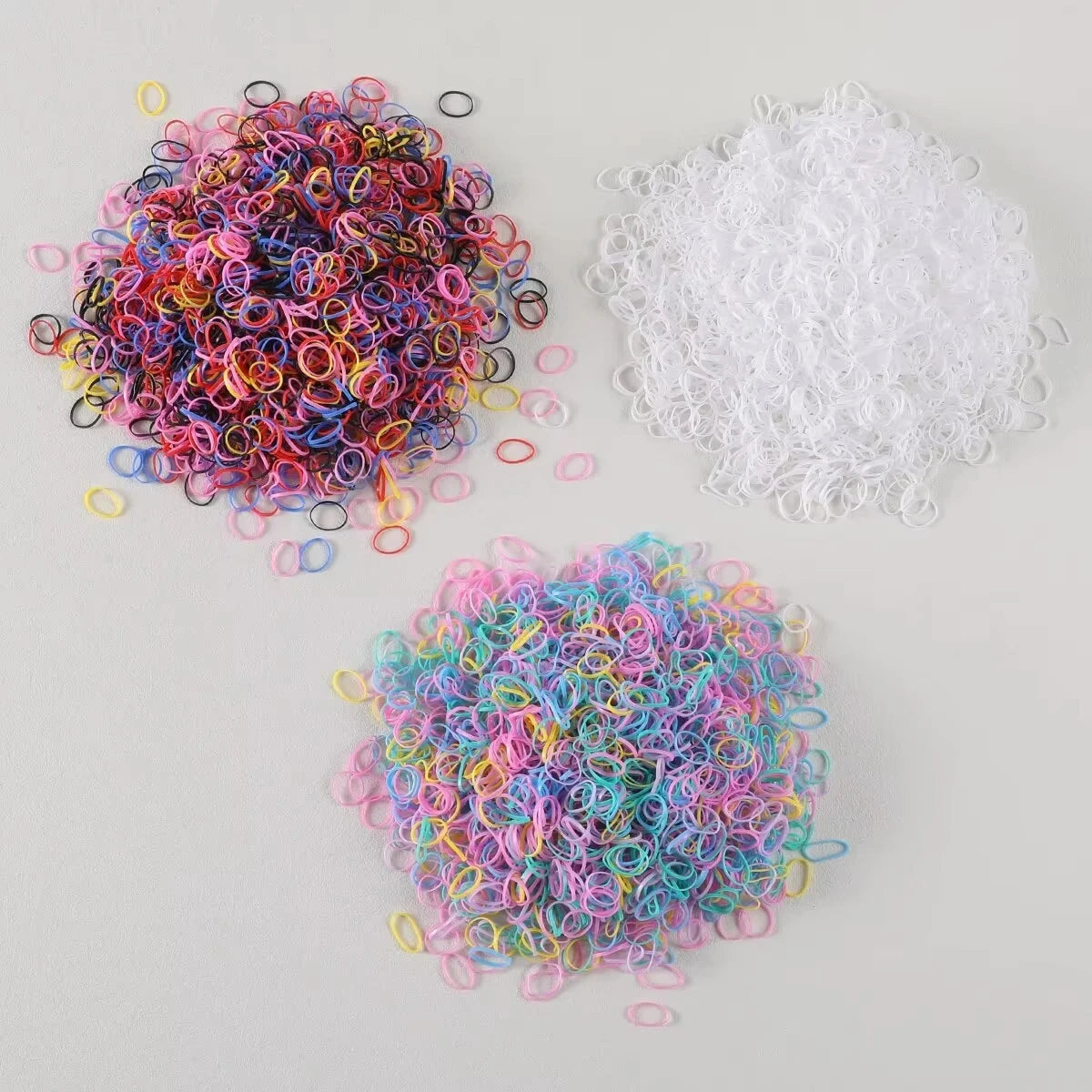 1500 Pcs Colorful Rubber Hair Ties for Girls & Kids Ponytail Kids Hair Ties Nixie 1500Pcs-E