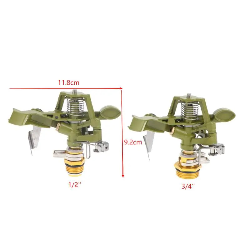 360° Metal Pulsating Sprinkler 1/2 & 3/4 Inch Garden Lawn Garden Sprinkler Nixie