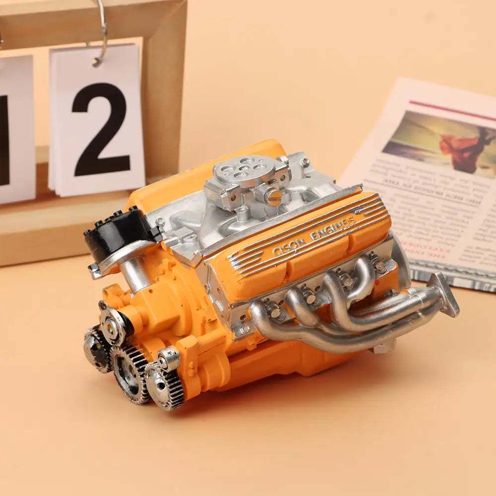 Resin V8 Car Engine Model – DIY Simulation Kit for Adults Engine Display Model Nixie