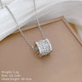 Minimalist Copper Zircon Pendant Necklace | Stainless Steel Chain Pendant Necklace Nixie XL2606-955