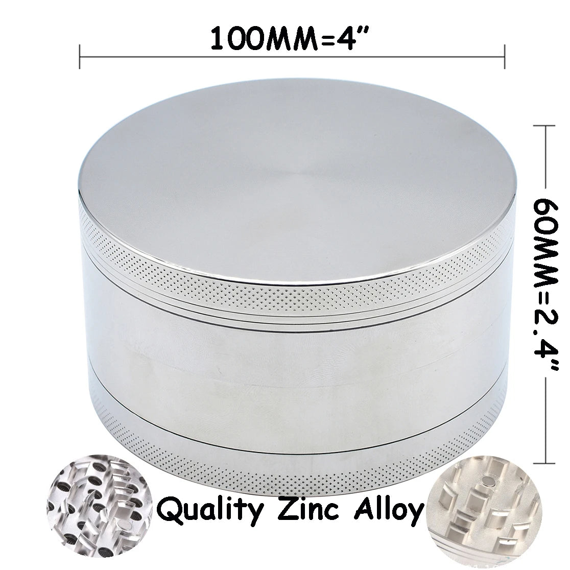 100MM Large Zinc Alloy Herb & Spice Grinder | Heavy Duty Herb Spice Grinder Nixie