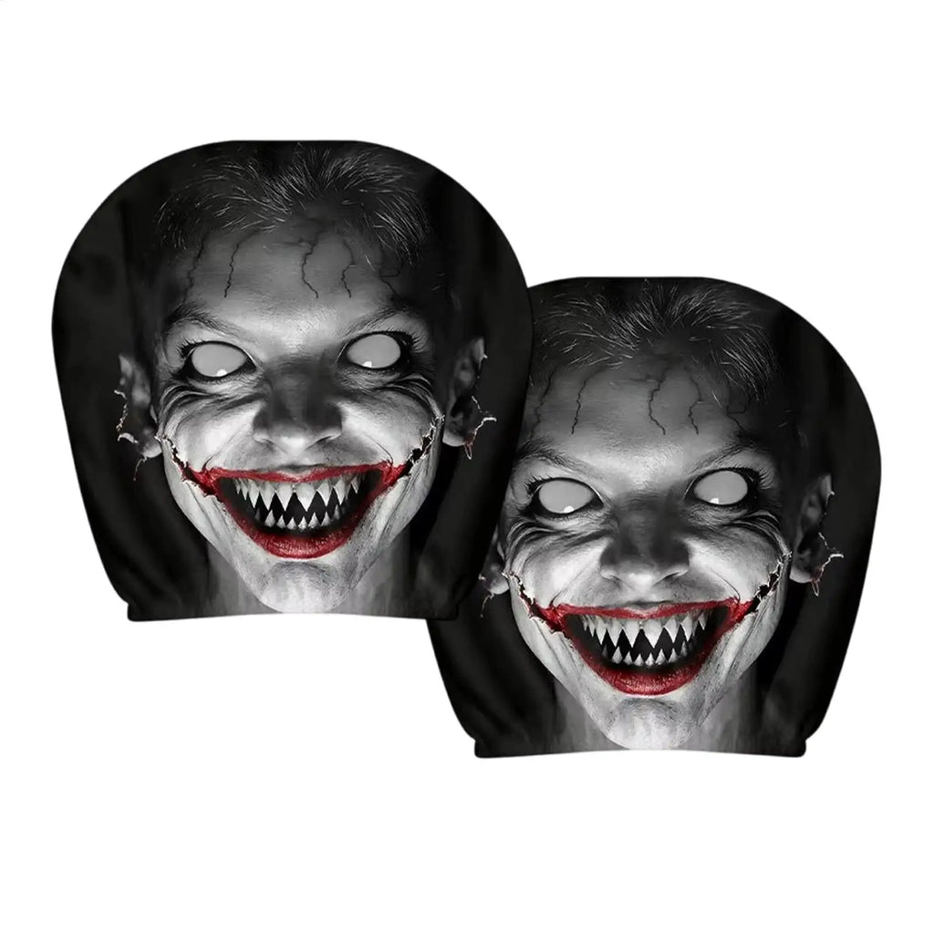 Scary Car Headrest Covers – Universal Spooky Pillowcase 2-Pack