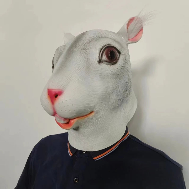 Cute Squirrel Full Head Latex Mask – Halloween Cosplay Animal Halloween Costume Mask Nixie A