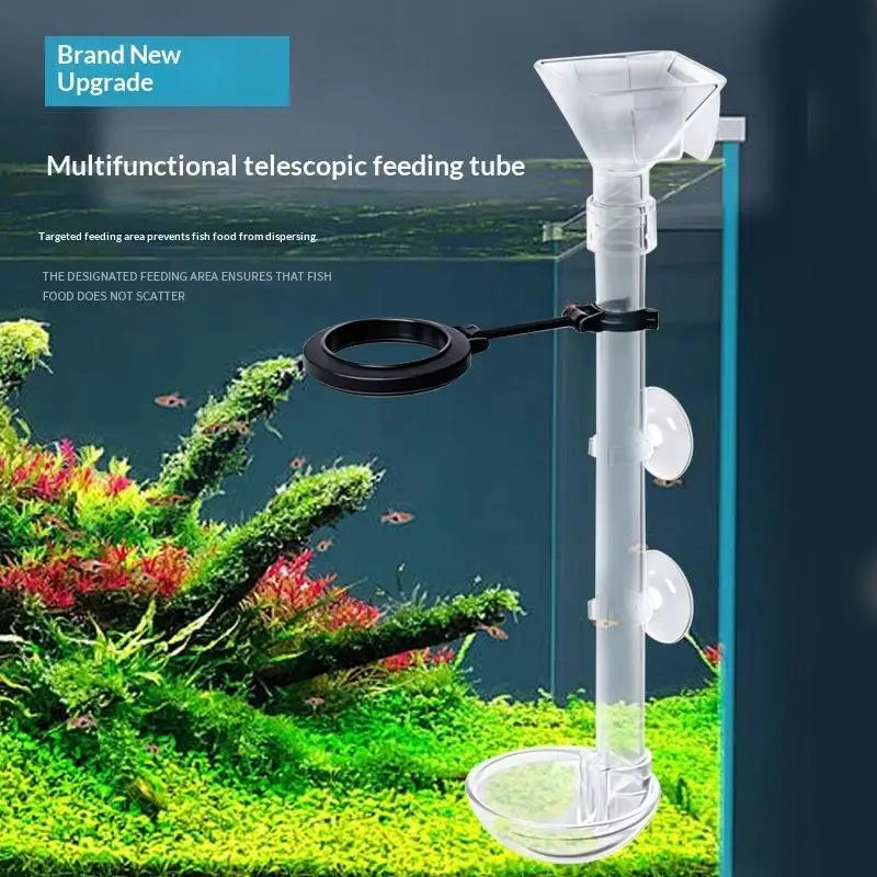 Telescopic Acrylic Aquarium Feeding Tube with Suction Cups Aquarium Feeder Tube Nixie