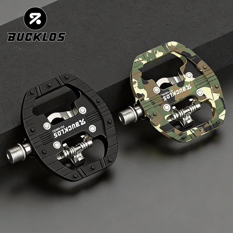 BUCKLOS Dual-Function Flat Clipless Pedals MTB & Road SPD Clipless Bike Pedals Nixie