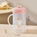 500ml BPA-Free Clear Cat Mug – Leakproof Lid & Volume Marks