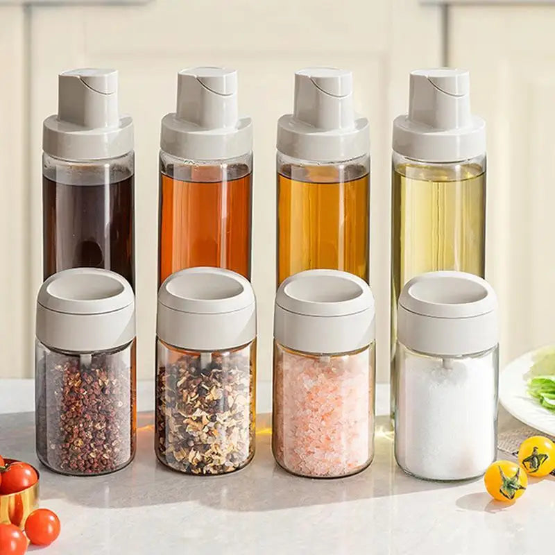 Airtight Glass Spice Jar with Spoon Lid – Moisture-Proof Glass Spice Jar Nixie