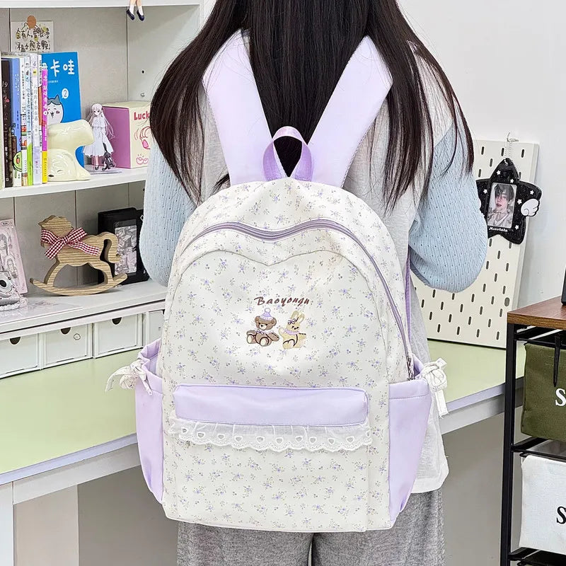 Japanese Cartoon Print Backpack for Girls – Cute School Bag Girls School Backpack Nixie