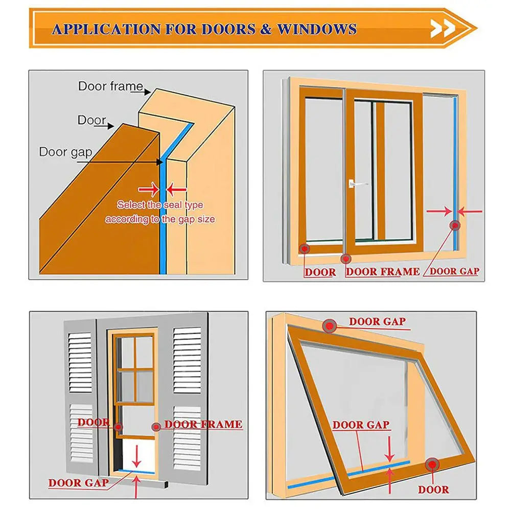 EPDM Foam Door & Window Seal Strip 5/10M – Draught Excluder Foam Weatherstrip Seal Nixie