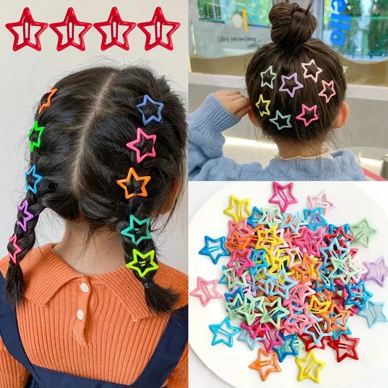 30pcs Colorful Star BB Hair Clips for Girls & Kids