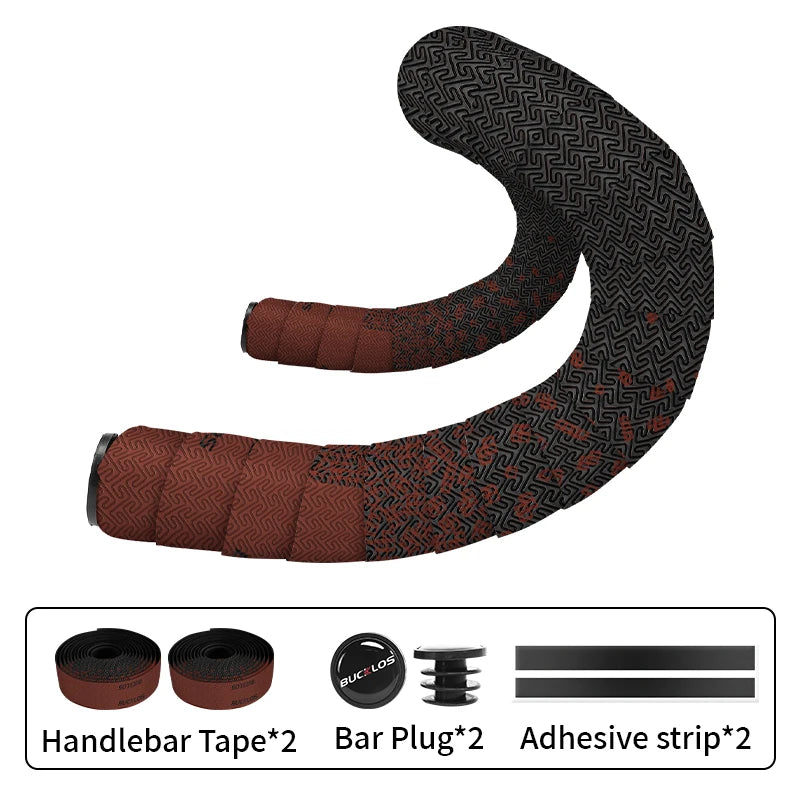 BUCKLOS Road Bike Handlebar Tape – Anti-Slip PU+EVA Bar Tape Bicycle Handlebar Tape Nixie RED