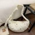 Women's Flannel Crossbody Shoulder Bag – Nixie Hobo Style Crossbody Shoulder Bag Nixie White (No Charm)