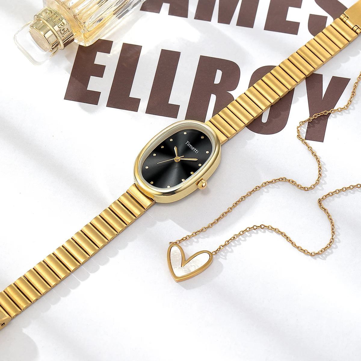 Timetti Women's Oval Quartz Watch – Elegant Daily Timepiece