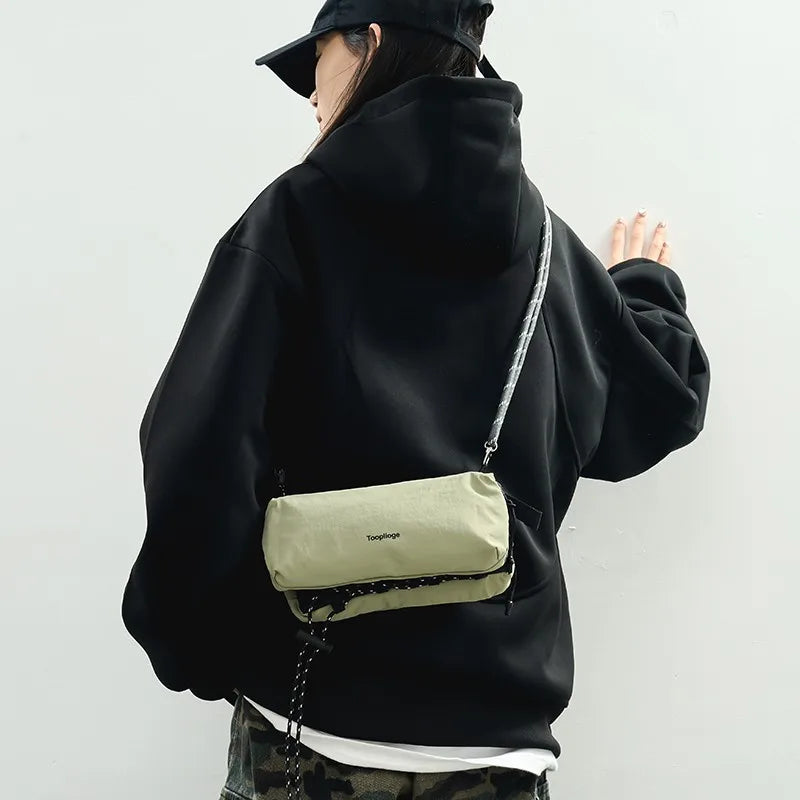 Unisex Nylon Multi-Layer Crossbody Shoulder Bag – Lightweight Crossbody Shoulder Bag Nixie BB-339-Green