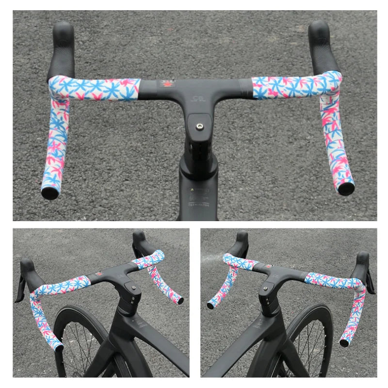 Cherry Blossom Road Bike Handlebar Tape – PU+EVA Anti-Slip Bike Handlebar Tape Nixie