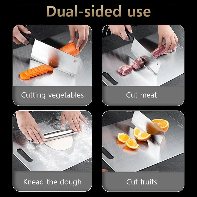 3-Piece Stainless Steel Cutting Board Set – Double-Sided Stainless Steel Cutting Board Nixie