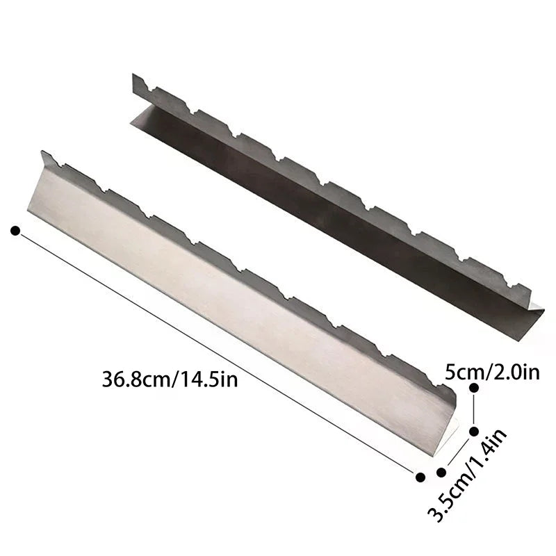 2-Pack Stainless Steel BBQ Skewer Holder Rack – 9-Slot Kabob BBQ Skewer Rack Nixie