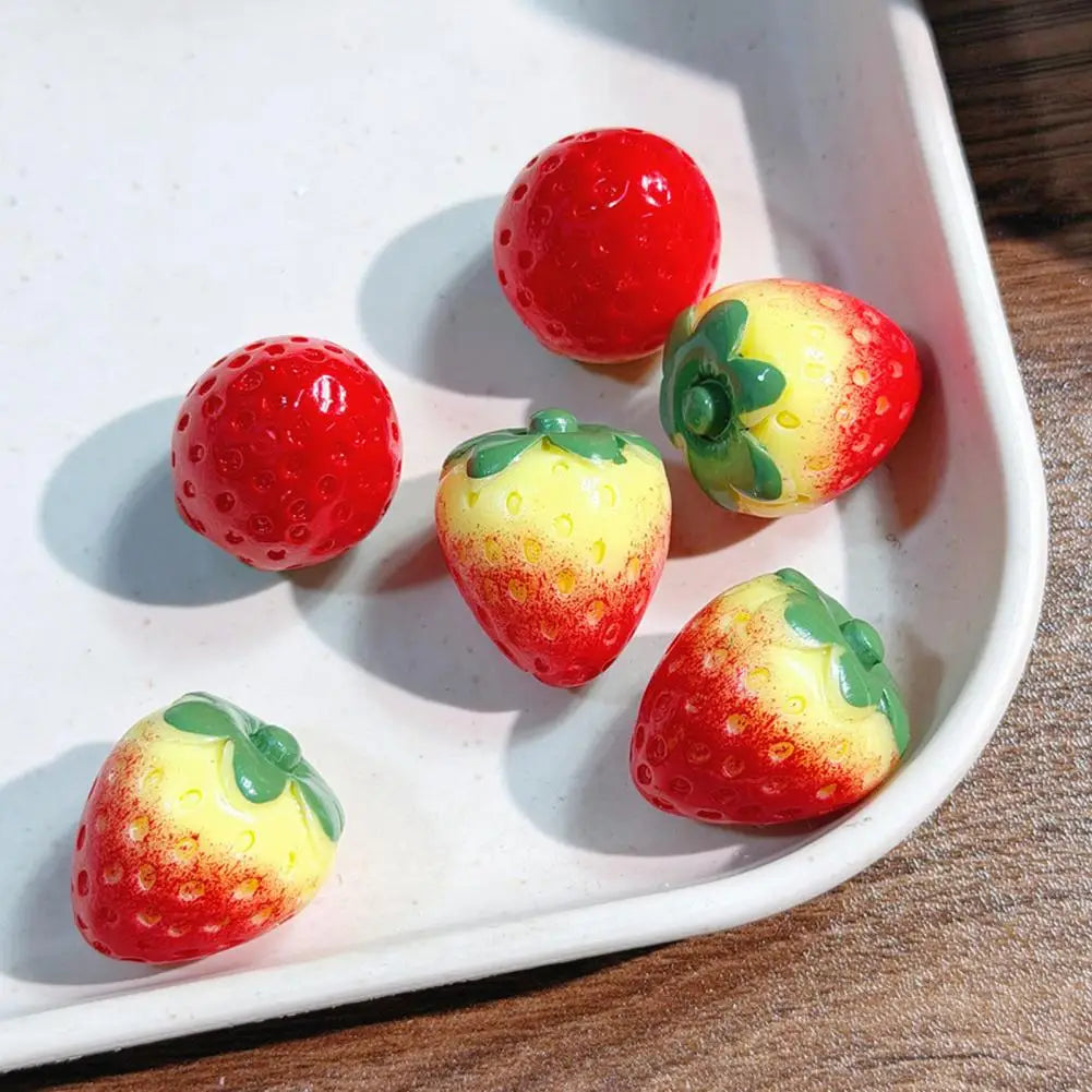 Mini Strawberry Resin Figurines – DIY Crafts & Cake Topper