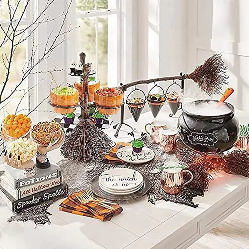 Halloween Pumpkin Snack Bowl Stand – Fall Party Serving Set