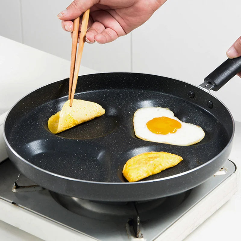 Non-Stick Divided Skillet – Heart & Round Pancake Pan Divided Skillet Nixie