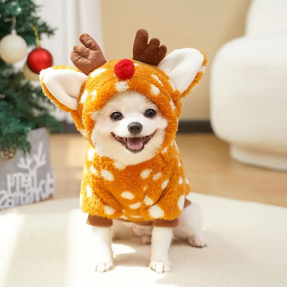Elk Christmas Pet Vest – Warm Holiday Outfit for Cats & Dogs Pet Holiday Apparel Nixie