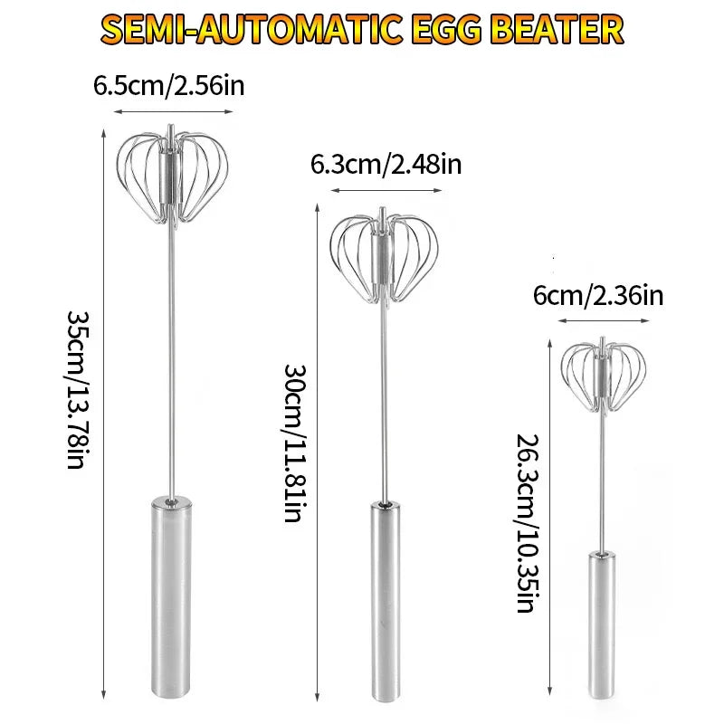 Semi-Automatic Manual Egg Beater Stainless Steel Cream Mixer Manual Egg Beater Nixie