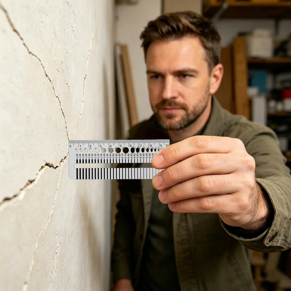 Stainless Steel Crack Gauge Ruler | Portable Gap Width Tool