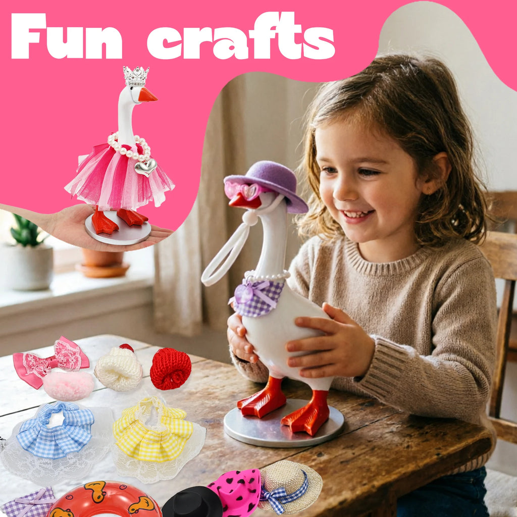 18-Set Mini Desk Goose Outfits – Hats, Glasses & Accessories Desk Figurine Accessories Nixie
