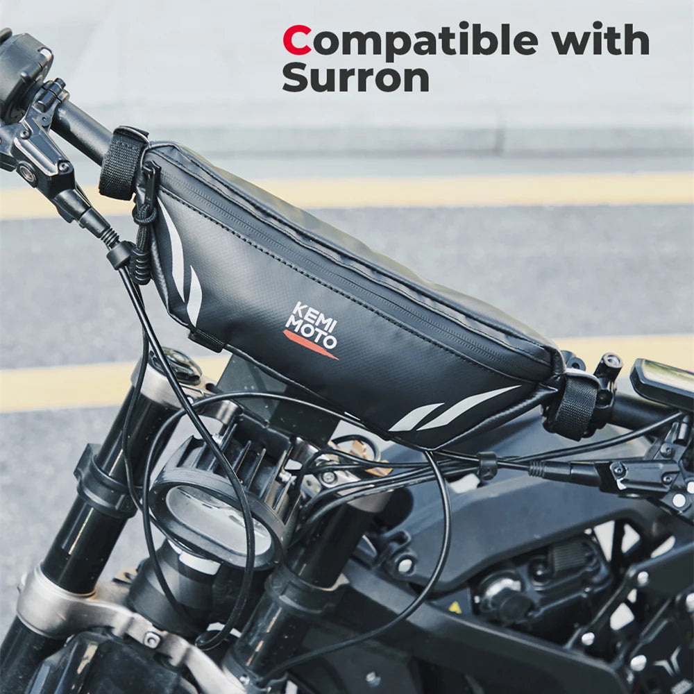 Waterproof Motorcycle Handlebar Bag – Universal Storage Pouch